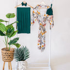 Floral Newborn Swaddle Set | Baby Swaddle Blanket with Hat and Headband